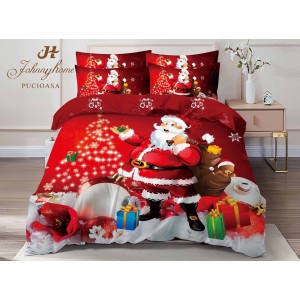Lenjerie pat dublu, FINET, Digital Print, Craciun, Roșu, Multicolor, Moș Crăciun, cadouri Lenjerie pat dublu, FINET, Digital Print, Craciun, Roșu, Multicolor, Moș Crăciun, cadouri