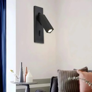 Aplica LED RFAN, Model B230711, Cu Intrerupator, Lumina Neutra, 5W, Negru