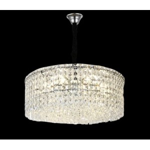 Candelabru RFAN, Model RF7108/600, Textura Cristal, Metal, 10 X E14, Argintiu