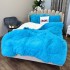  Pilota CoCoLiNo Fluffy, cu Blanita tip Sherpa, Alba, 200x230cm + 2 fete de perna 50x70cm, matlasata, Bleu intens [3]