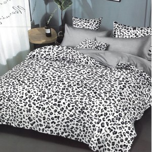 Lenjerie pat dublu,  FINET, 6 piese, Gri, animal print