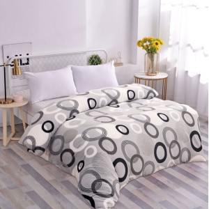 Patura pufoasa cocolino 200x230cm, 240g/mp, Gri, cercuri