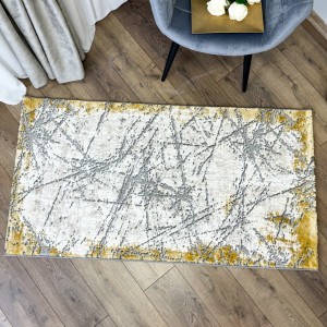 Covor Modern, Elegant, 200x300cm gros si pufos, SHINNY V1, Galben/Gri/Alb Covor Modern, Elegant, 200x300cm gros si pufos, SHINNY V1, Galben/Gri/Alb