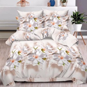 Lenjerie pat dublu, 6 PIESE, IMPRIMEU 3D Multiplicat, Microfibra, Bej, flori Lenjerie pat dublu, 6 PIESE, IMPRIMEU 3D Multiplicat, Microfibra, Bej, flori