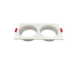 Rama Dubla Pentru Spot Incastrat, Dreptunghiulara, Alb