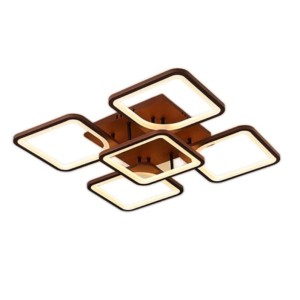 Lustra LED RFAN, Model K40-4+1, Cu Telecomanda, 3 Tipuri De Lumina, Intensitate Reglabila, 182W, Maro