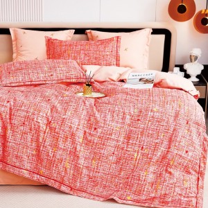 Lenjerie de Pat Dublu, Super Premium,  Finet Ranforsat – Set Exclusivist 6 Piese, Ambalat în Cutie de Lux, Somon, uni