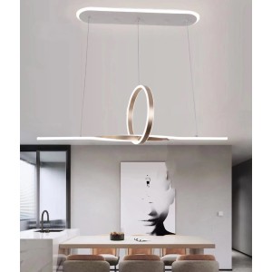 Pendul LED RFAN, Model 2073, Cu Telecomanda, 3 Tipuri De Lumina, Inaltime Reglabila, 101W, Gri