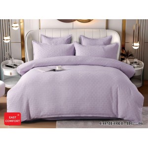 Lenjerie de Pat Dublu din Bumbac Tricotat - Set Premium 6 Piese cu Cearșaf Elastic și Imprimeu Satinat pentru Confort și Eleganță, Lila Lenjerie de Pat Dublu din Bumbac Tricotat - Set Premium 6 Piese cu Cearșaf Elastic și Imprimeu Satinat pentru Confort și Eleganță, Lila