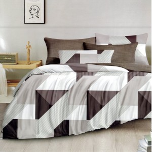 Lenjerie pat dublu, FINET, 6 piese, Gri, forme geometrice Lenjerie pat dublu, FINET, 6 piese, Gri, forme geometrice