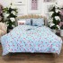 Lenjerie de Pat Dublu, Bumbac Ranforce, 6 piese, Croită cu Grija in Atelierul Cumparamisim - Lux Suprem, Rafinament Desăvârșit, Confort Regal, Bleu, Roz, pepene  [2]