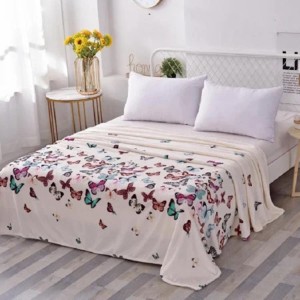 Patura pufoasa cocolino 200x230cm, 240g/mp, Crem, fluturi