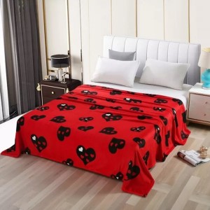 Patura pufoasa cocolino 200x230cm, 240g/mp, Rosu, inimioare