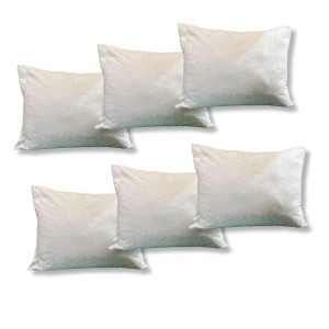 Set 6 perne dreptunghiulare 50x70cm Emboss (4+2 GRATIS), Fabricate in Romania, alb cu trandafiri vernil