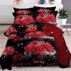 Lenjerie pat dublu, 6 PIESE, IMPRIMEU 3D Multiplicat, Microfibra, Rosu, trandafiri Lenjerie pat dublu, 6 PIESE, IMPRIMEU 3D Multiplicat, Microfibra, Rosu, trandafiri