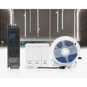 KIT Banda LED Digitala RFAN, Lumina Verde, 10m, 12W/M, 24V, Transformator 200W, Controler