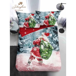 Lenjerie pat 1 PERSOANA, BUMBAC FINET, 4 piese, Identică cu Poza, Craciun, Gri, Roșu, Multicolor, Moș Crăciun, peisaj de iarna Lenjerie pat 1 PERSOANA, BUMBAC FINET, 4 piese, Identică cu Poza, Craciun, Gri, Roșu, Multicolor, Moș Crăciun, peisaj de iarna