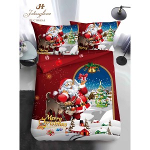 Lenjerie pat 1 PERSOANA, BUMBAC FINET, 4 piese, Identică cu Poza, Craciun, Roșu, Multicolor, Moș Crăciun, Rudolf Lenjerie pat 1 PERSOANA, BUMBAC FINET, 4 piese, Identică cu Poza, Craciun, Roșu, Multicolor, Moș Crăciun, Rudolf