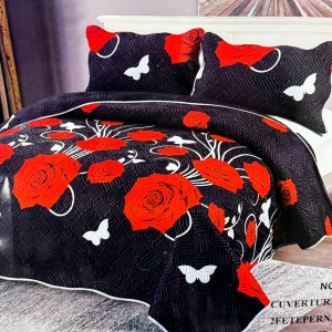 Cuvertură Pat Dublu, 3 Piese, Bumbac 100% Imprimat – Calitate Premium, cu Imprimeu Durabil, cod CSA-CV18 Cuvertură Pat Dublu, 3 Piese, Bumbac 100% Imprimat – Calitate Premium, cu Imprimeu Durabil, cod CSA-CV18