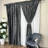 Set 2 Draperii Catifea Asama cu insertii aurii - 2m latime x 2.50m inaltime x Tiv lat, Gri inchis - V14 [3]