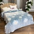 Patura CoCoLiNo Puffy, 200x220cm, Gri albăstrui, flori [2]