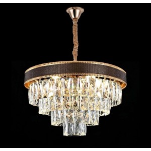 Candelabru RFAN, Model A120/500, Textura Cristal, Metal, 8 X E27, Auriu/Gri