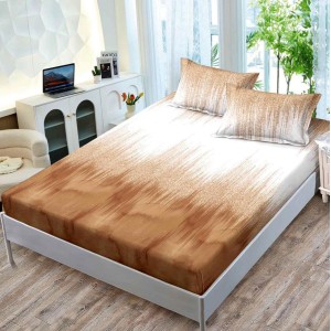 Cearsaf cu elastic, FINET, 160x200cm, 2 fete de perne 50x70cm, Maro