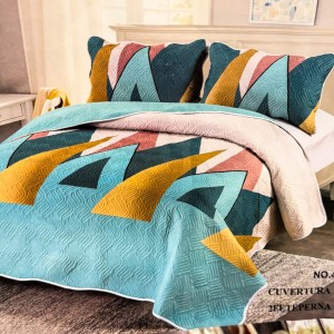 Cuvertură Pat Dublu, 3 Piese, Bumbac 100% Imprimat – Calitate Premium, cu Imprimeu Durabil, cod CSA-CV11