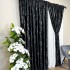 Set Draperii Catifea Asama cu insertii aurii -200cm x 250cm ,Tiv lat ,  Negru - V16 [5]