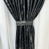 Set Draperii Catifea Asama cu insertii aurii -200cm x 250cm ,Tiv lat ,  Negru - V16 [7]