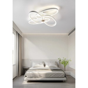 Lustra LED RFAN, Model T9874, Cu Telecomanda, 3 Tipuri De Lumina, Intensitate Reglabila, 288W, Alb/Auriu