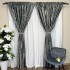 Set 2 Draperii Catifea Nikko cu insertii aurii - 2m latime x 2.50m inaltime x Tiv lat, Gri inchis - V30 [6]