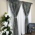 Set 2 Draperii Catifea Nikko cu insertii aurii - 2m latime x 2.50m inaltime x Tiv lat, Gri inchis - V30 [8]