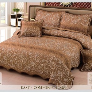 Cuvertură Pat Dublu, 5 Piese, Bumbac 100% Imprimat – Calitate Premium, Exact ca în Poză, cu Imprimeu Durabil, Maro, Alb, trandafiri Cuvertură Pat Dublu, 5 Piese, Bumbac 100% Imprimat – Calitate Premium, Exact ca în Poză, cu Imprimeu Durabil, Maro, Alb, trandafiri