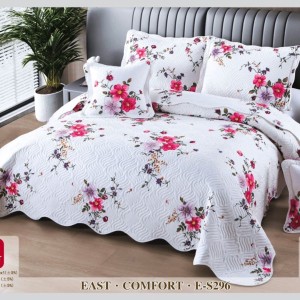 Cuvertură Pat Dublu, 5 Piese, Bumbac 100% Imprimat – Calitate Premium, Exact ca în Poză, cu Imprimeu Durabil, Alb, Roz, flori Cuvertură Pat Dublu, 5 Piese, Bumbac 100% Imprimat – Calitate Premium, Exact ca în Poză, cu Imprimeu Durabil, Alb, Roz, flori