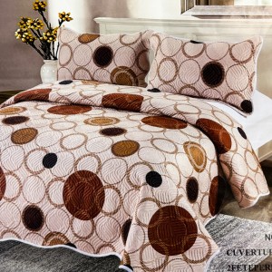 Cuvertură Pat Dublu, 3 Piese, Bumbac 100% Imprimat – Calitate Premium, cu Imprimeu Durabil, cod CSA-CV35