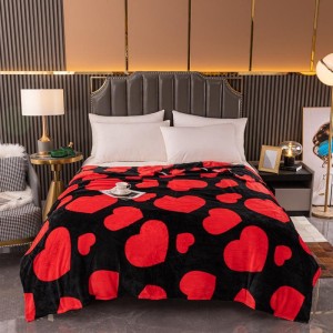 Patura CoCoLiNo, 195x210cm, Negru, inimioare