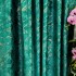 Set Draperii Catifea MYKONOS cu valuri rafinate aurii -200cm x 250cm , Tiv lat ,Verde Smarald - V7 [8]
