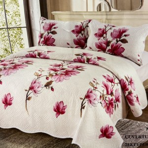 Cuvertură Pat Dublu, 3 Piese, Bumbac 100% Imprimat – Calitate Premium, cu Imprimeu Durabil, cod CSA-CV14