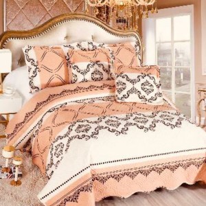 Cuvertură Pat Dublu, 5 Piese, Bumbac 100% Imprimat – Calitate Premium, Exact ca în Poză, cu Imprimeu Durabil, Crem, Somon, model elegant Cuvertură Pat Dublu, 5 Piese, Bumbac 100% Imprimat – Calitate Premium, Exact ca în Poză, cu Imprimeu Durabil, Crem, Somon, model elegant