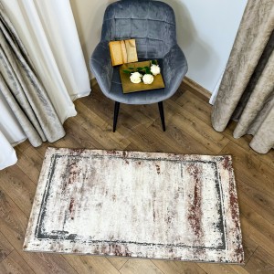 Covor Modern, Elegant, 120x180cm, gros si pufos, SHINNY V2, Maro/Gri/Alb