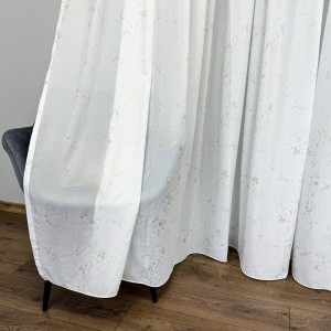 Perdea Hannah din Voal cu foita aurie - 600cm x 245cm, Rejansa pt. bara , Alb