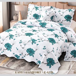 Cuvertură Pat Dublu, 5 Piese, Bumbac 100% Imprimat – Calitate Premium, Exact ca în Poză, cu Imprimeu Durabil, Alb, Turquoise, flori Cuvertură Pat Dublu, 5 Piese, Bumbac 100% Imprimat – Calitate Premium, Exact ca în Poză, cu Imprimeu Durabil, Alb, Turquoise, flori