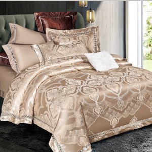 Lenjerie de Pat Dublu, Jacquard Premium Satinat, Set 6 Piese, Calitate Superioară, Luciu Elegant și Confort Desăvârșit, Cappuccino Lenjerie de Pat Dublu, Jacquard Premium Satinat, Set 6 Piese, Calitate Superioară, Luciu Elegant și Confort Desăvârșit, Cappuccino