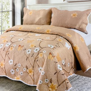 Cuvertură Pat Dublu, 3 Piese, Bumbac 100% Imprimat – Calitate Premium, cu Imprimeu Durabil, cod CSA-CV51