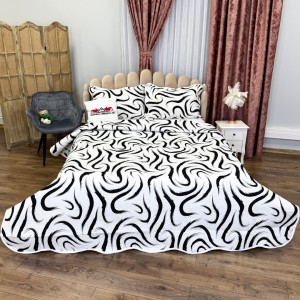Cuvertură Pat Dublu, 3 Piese, Bumbac 100% Imprimat – Calitate Premium, cu Imprimeu Durabil, cod CSA-CV66