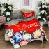 Lenjerie de Pat Dublu,  Finet, Imprimeu Digital cu Oua, IDENTIC CU POZA, 4 Piese, Rosu [7]