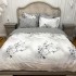 Lenjerie pat dublu,  FINET, cu elastic, 6 piese, Gri, Flori [5]