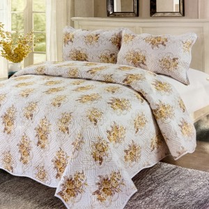 Cuvertură Pat Dublu, 3 Piese, Bumbac 100% Imprimat – Calitate Premium, cu Imprimeu Durabil, cod CSA-CV53