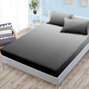 Cearsaf cu elastic, FINET, 180x200cm, 2 fete de perne 50x70cm,Gri, degrade